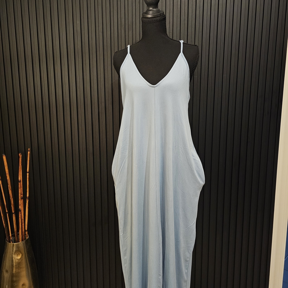 Light Blue Sleeveless Maxi Dress
